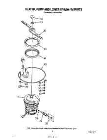 06 - Heater, Pump And Lower Spray Arm parts for Whirlpool Dishwasher DP6000XRP2 from AppliancePartsPros.com