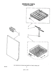 04 - Dishrack parts for Whirlpool Dishwasher DU1098XRW0 from AppliancePartsPros.com