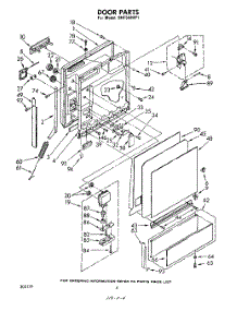 03 - Door parts for Whirlpool Dishwasher SHF5584P1 from AppliancePartsPros.com