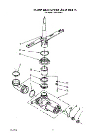 04 - Pump And Spray Arm parts for Whirlpool Dishwasher TUD2000W0 from AppliancePartsPros.com