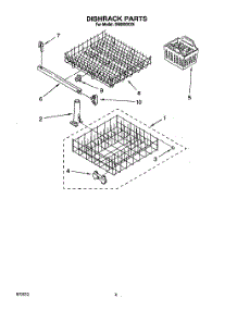 06 - Dishrack parts for Whirlpool Dishwasher DU8000XX6 from AppliancePartsPros.com