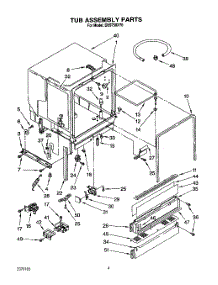 04 - Tub Assembly parts for Whirlpool Dishwasher DU9750XY0 from AppliancePartsPros.com