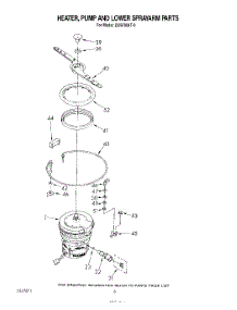 04 - Heater, Pump And Lower Spray Arm parts for Whirlpool Dishwasher DU9700XT0 from AppliancePartsPros.com