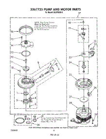 06 - 3367725 Pump And Motor parts for Whirlpool Dishwasher DU9700XR5 from AppliancePartsPros.com