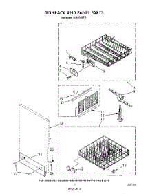 05 - Dish Rack And Panel parts for Whirlpool Dishwasher DU8700XT5 from AppliancePartsPros.com