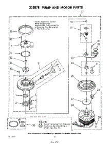 06 - 303876 Pump And Motor parts for Whirlpool Dishwasher DU4040XP1 from AppliancePartsPros.com