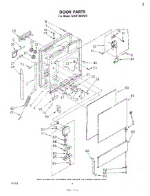 03 - Door parts for Whirlpool Dishwasher GSHF7804W0 from AppliancePartsPros.com