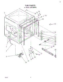 04 - Tub , Literature And Optional parts for Whirlpool Dishwasher GSHF7804W0 from AppliancePartsPros.com