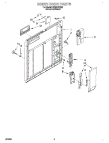 02 - Inner Door parts for Whirlpool Dishwasher DP8500XXN3 from AppliancePartsPros.com
