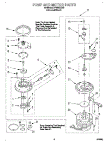 04 - Pump And Motor parts for Whirlpool Dishwasher DP8500XXN3 from AppliancePartsPros.com