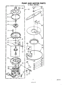 05 - Pump And Motor parts for Whirlpool Dishwasher SHU70051 from AppliancePartsPros.com