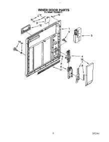 03 - Inner Door parts for Whirlpool Dishwasher TUD3000Y2 from AppliancePartsPros.com