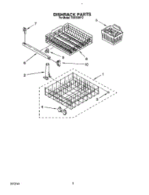 07 - Dishrack parts for Whirlpool Dishwasher TUD3000Y2 from AppliancePartsPros.com