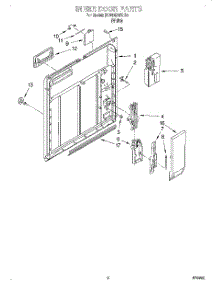 02 - Inner Door parts for Whirlpool Dishwasher DU810DWGQ0 from AppliancePartsPros.com