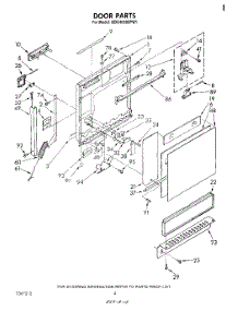 03 - Door parts for Whirlpool Dishwasher GDU4050XPW1 from AppliancePartsPros.com