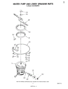 05 - Heater, Pump And Lower Sprayarm parts for Whirlpool Dishwasher GDU4050XPW1 from AppliancePartsPros.com