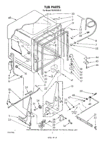 02 - Tub, Literature And Optional parts for Whirlpool Dishwasher DU4500XR2 from AppliancePartsPros.com