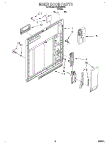 02 - Inner Door parts for Whirlpool Dishwasher DU8150XX4 from AppliancePartsPros.com