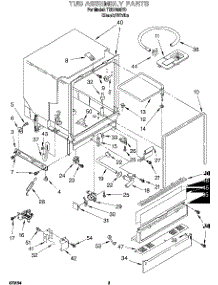 03 - Tub Assembly parts for Whirlpool Dishwasher TUD7005Y0 from AppliancePartsPros.com