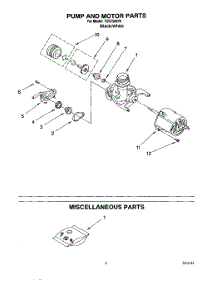 05 - Pump And Motor, Miscellaneous parts for Whirlpool Dishwasher TUD7005Y0 from AppliancePartsPros.com