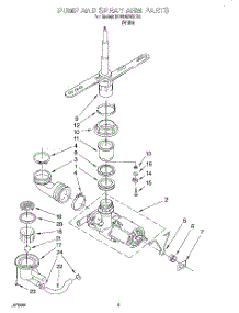 04 - Pump And Spray Arm parts for Whirlpool Dishwasher DU810DWGQ0 from AppliancePartsPros.com