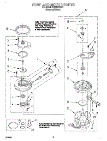 04 - Pump And Motor parts for Whirlpool Dishwasher GDP8500XBN1 from AppliancePartsPros.com