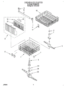05 - Dishrack, Lit / Optional parts for Whirlpool Dishwasher DU8560XX2 from AppliancePartsPros.com