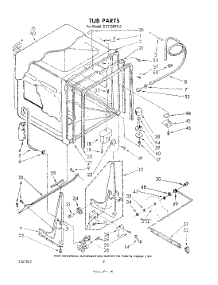 02 - Tub , Lit / Optional parts for Whirlpool Dishwasher DU7200XS0 from AppliancePartsPros.com