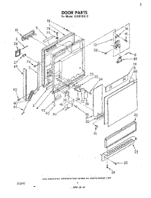 03 - Door parts for Whirlpool Dishwasher DU3016XL0 from AppliancePartsPros.com