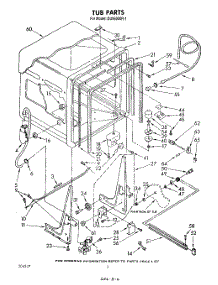 02 - Tub, Literature And Optional parts for Whirlpool Dishwasher DU9500XR1 from AppliancePartsPros.com