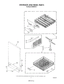 05 - Dish Rack And Panel parts for Whirlpool Dishwasher DU9500XS3 from AppliancePartsPros.com