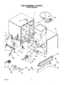 04 - Tub Assembly, Lit / Optional parts for Whirlpool Dishwasher TUD2000W5 from AppliancePartsPros.com