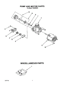 06 - Pump And Motor, Miscellaneous parts for Whirlpool Dishwasher TUD2000W5 from AppliancePartsPros.com