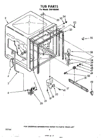 04 - Tub , Lit / Optional parts for Whirlpool Dishwasher SHF7804W1 from AppliancePartsPros.com