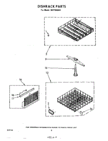05 - Dishrack parts for Whirlpool Dishwasher SHF7804W1 from AppliancePartsPros.com