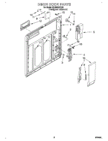 02 - Inner Door parts for Whirlpool Dishwasher DU980QPDZ3 from AppliancePartsPros.com