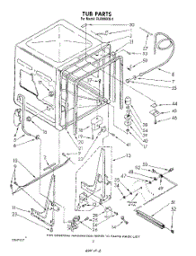02 - Tub, Literature And Optional parts for Whirlpool Dishwasher DU2000XS0 from AppliancePartsPros.com