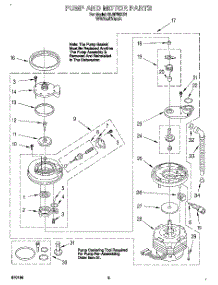 04 - Pump And Motor parts for Whirlpool Dishwasher DU8750XB1 from AppliancePartsPros.com