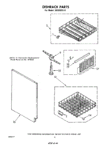 04 - Dishrack parts for Whirlpool Dishwasher DU5003XL0 from AppliancePartsPros.com