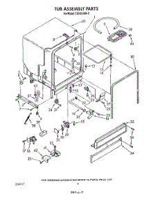 04 - Tub Assembly parts for Whirlpool Dishwasher TUD3000W0 from AppliancePartsPros.com
