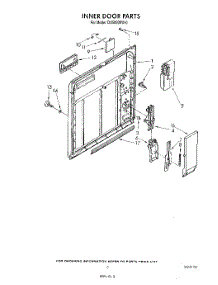 03 - Inner Door parts for Whirlpool Dishwasher DU5000XW0 from AppliancePartsPros.com