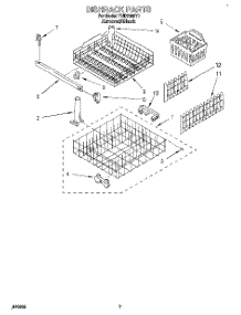06 - Dishrack parts for Whirlpool Dishwasher TUD7000Y1 from AppliancePartsPros.com