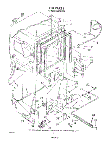 02 - Tub , Literature And Optional parts for Whirlpool Dishwasher DU8700XT2 from AppliancePartsPros.com