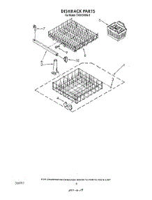 07 - Dishrack parts for Whirlpool Dishwasher TUD3000W0 from AppliancePartsPros.com