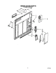 03 - Inner Door parts for Whirlpool Dishwasher LUD2100X4 from AppliancePartsPros.com