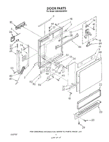 03 - Door parts for Whirlpool Dishwasher GDU4050XPW4 from AppliancePartsPros.com