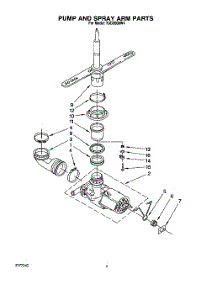 05 - Pump And Spray Arm parts for Whirlpool Dishwasher TUD2000W4 from AppliancePartsPros.com