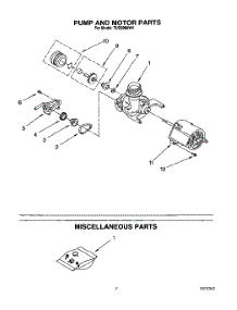 06 - Pump And Motor, Miscellaneous parts for Whirlpool Dishwasher TUD2000W4 from AppliancePartsPros.com