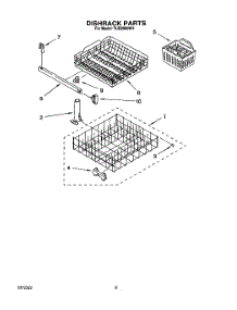 07 - Dishrack parts for Whirlpool Dishwasher TUD2000W4 from AppliancePartsPros.com