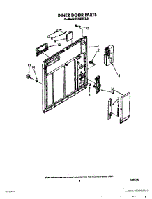 03 - Inner Door parts for Whirlpool Dishwasher DU9420XX0 from AppliancePartsPros.com